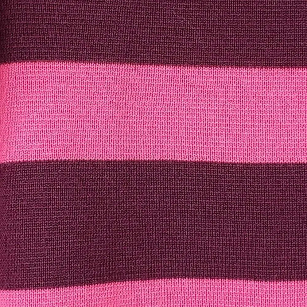 Talbots Sweater Women's Plus Size 1X Petite Pink Maroon Striped LS Collared